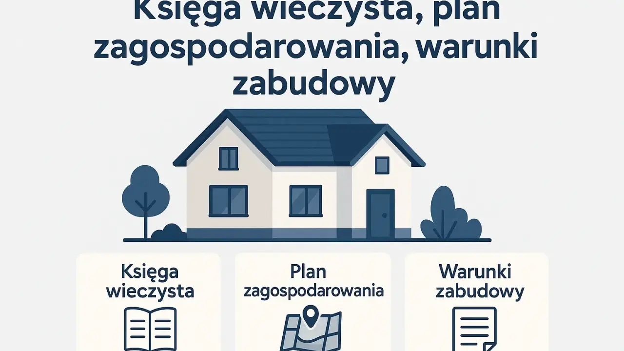 Dom, księga wieczysta, plan zagospodarowania i warunki zabudowy – kluczowe dokumenty do budowy.