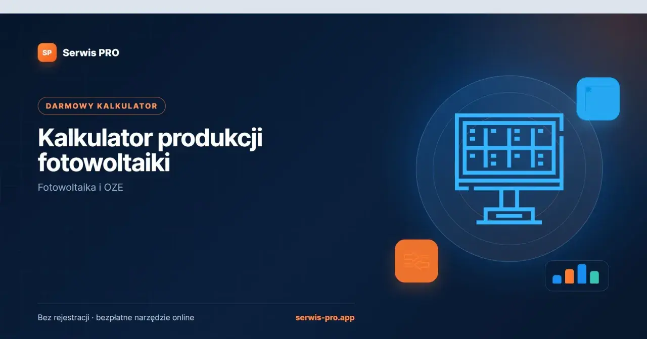 Kalkulator produkcji fotowoltaiki 8 kW. Sprawdź, ile wyprodukuje Twoja instalacja OZE. Darmowe narzędzie online.