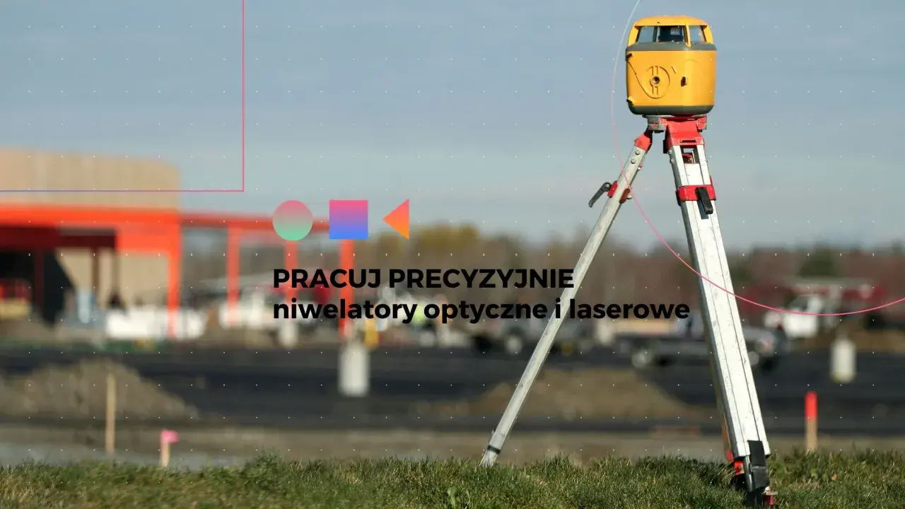 Precyzyjny niwelator laserowy na statywie, pokazujący, jak działa niwelator optyczny i laserowy na budowie.