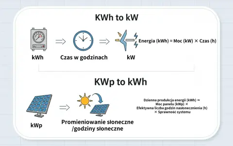 Wyjaśnienie, ile to kilowat (kW) i jak przeliczyć kWh na kW, z uwzględnieniem paneli słonecznych i nasłonecznienia.