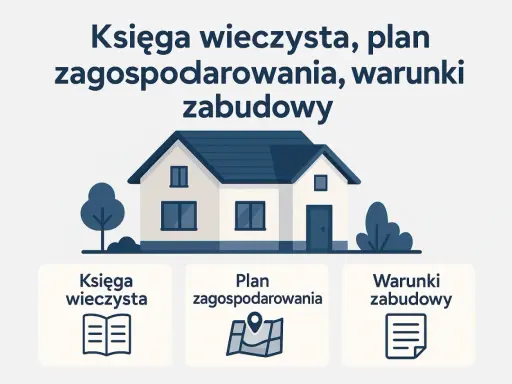 Dom, księga wieczysta, plan zagospodarowania i warunki zabudowy – kluczowe dokumenty do budowy.