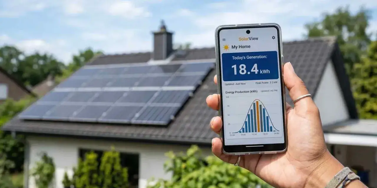 Sprawdź, jak sprawdzić ile prądu wyprodukowała fotowoltaika na swoim dachu, dzięki aplikacji SolarView na telefonie.